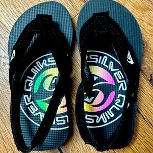 Quicksilver Black Strap Flip Flops - Toddler size 10